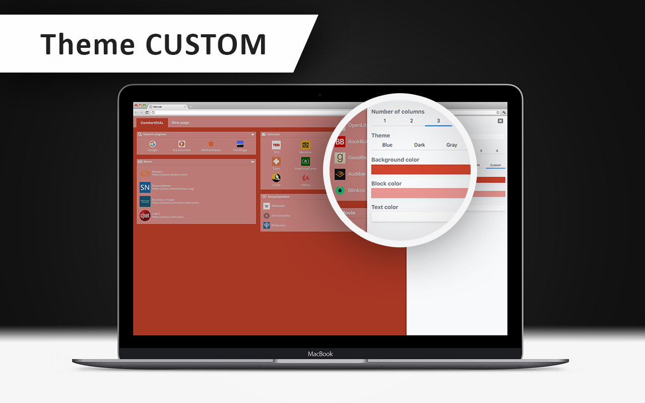 ComfortDIAL page settings form